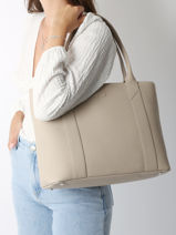 Handtas Delft Leder Nathan baume Beige mondrian 5-vue-porte